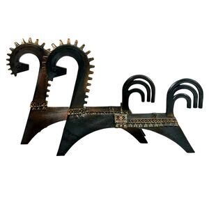 Russian Sarapul Brutalist MidCentury Bronze Patina Horse Candleholder-Pair-Rare!